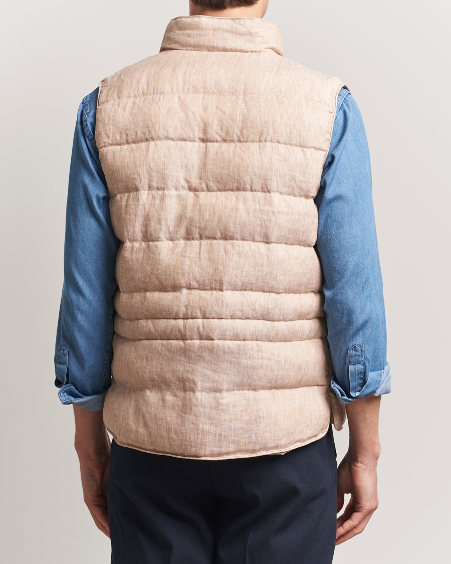 Mies | Takit | Stenströms | Linen Padded Button Vest Beige