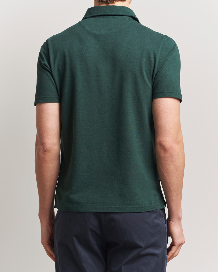 Mies | Pikeet | Zanone | Soft Cotton Piquet Polo Dark Green