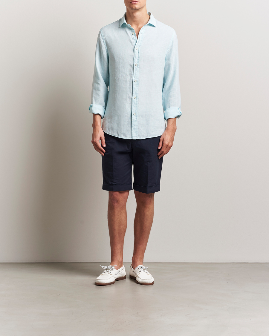 Mies | Kauluspaidat | Charles Tyrwhitt | Pure Linen Slim Fit Shirt Aqua
