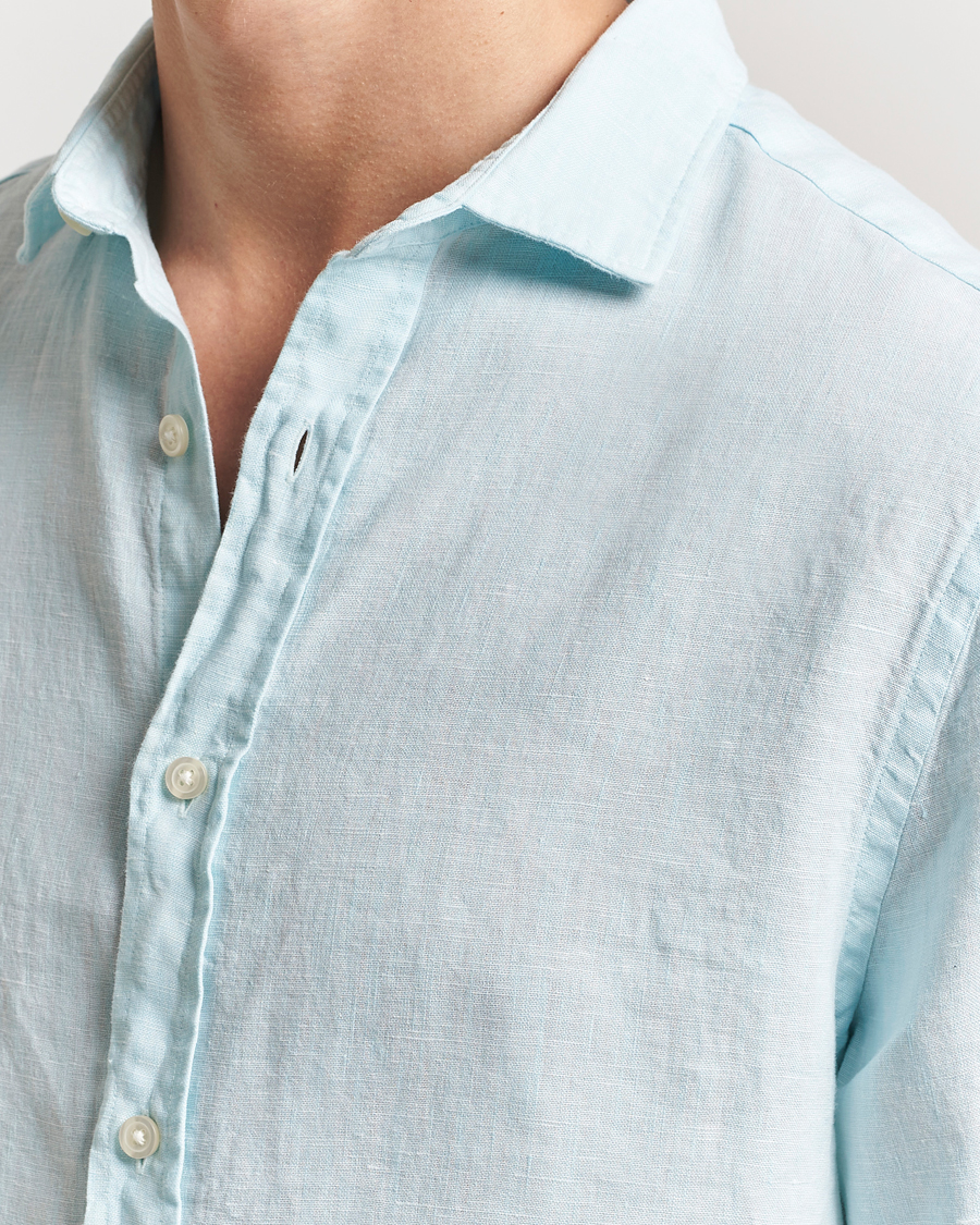 Mies | Kauluspaidat | Charles Tyrwhitt | Pure Linen Slim Fit Shirt Aqua