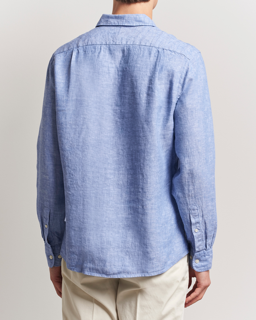 Mies | Kauluspaidat | Charles Tyrwhitt | Pure Linen Slim Fit Shirt Cobalt Blue