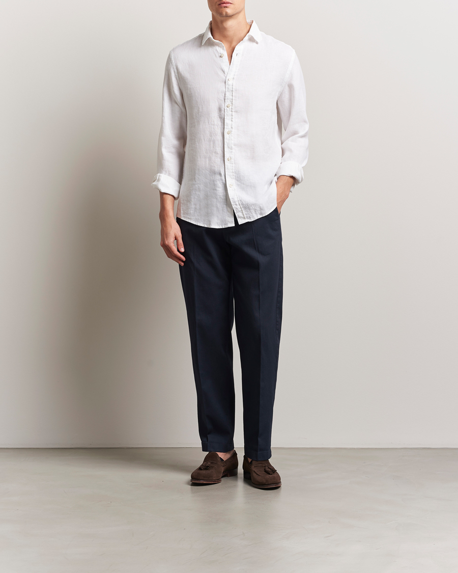 Mies | Kauluspaidat | Charles Tyrwhitt | Pure Linen Slim Fit Shirt White