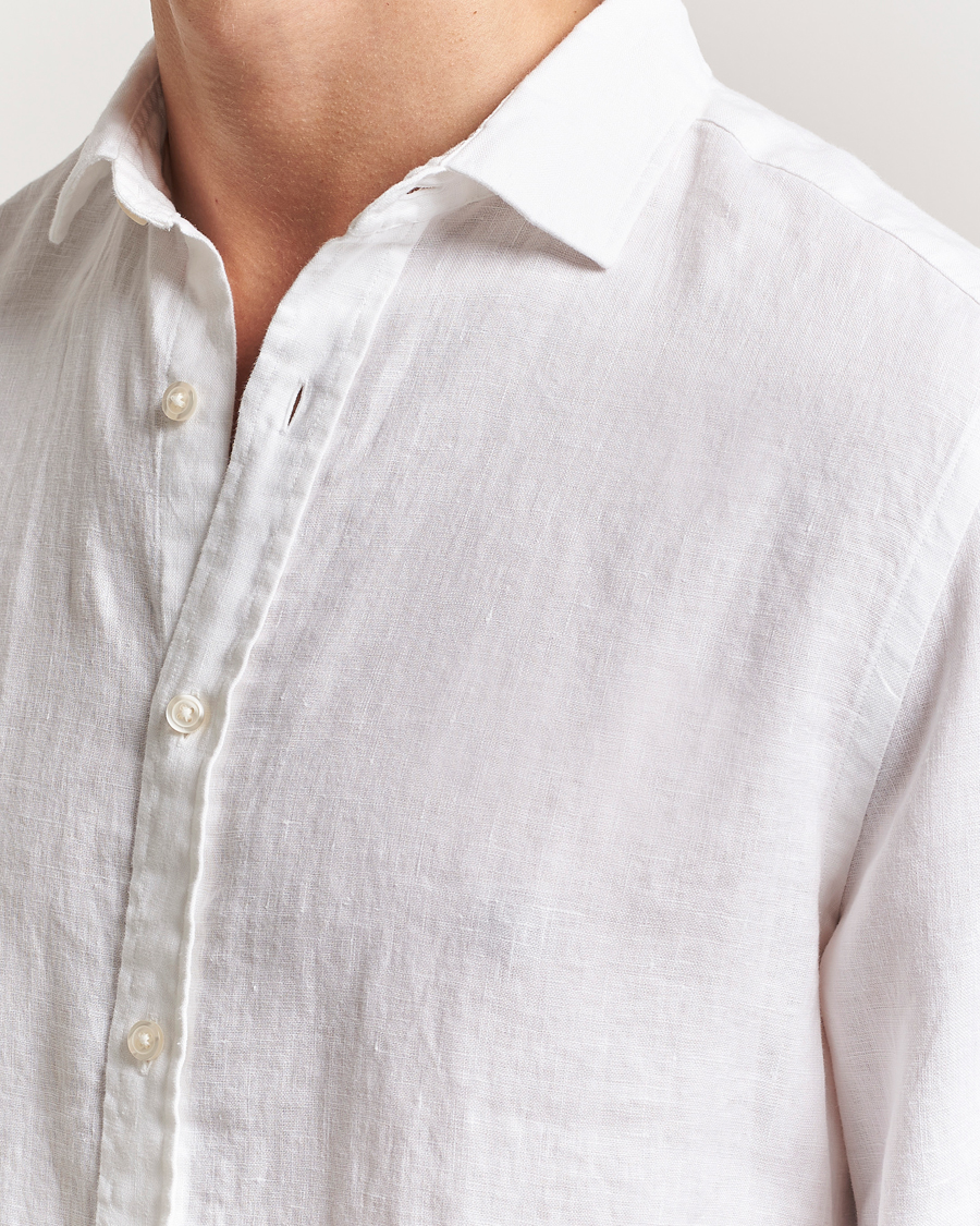 Mies | Kauluspaidat | Charles Tyrwhitt | Pure Linen Slim Fit Shirt White