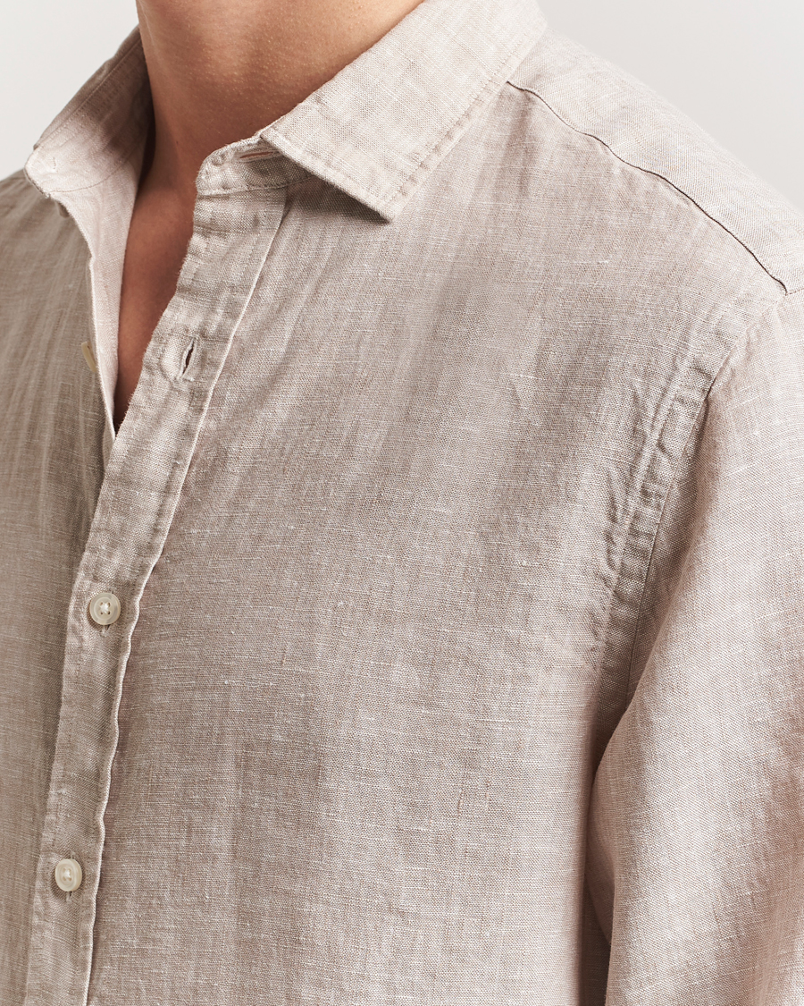 Mies | Kauluspaidat | Charles Tyrwhitt | Pure Linen Slim Fit Shirt Oatmeal