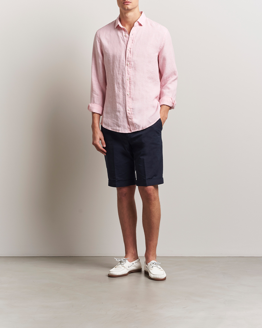 Mies | Kauluspaidat | Charles Tyrwhitt | Pure Linen Slim Fit Shirt Pink