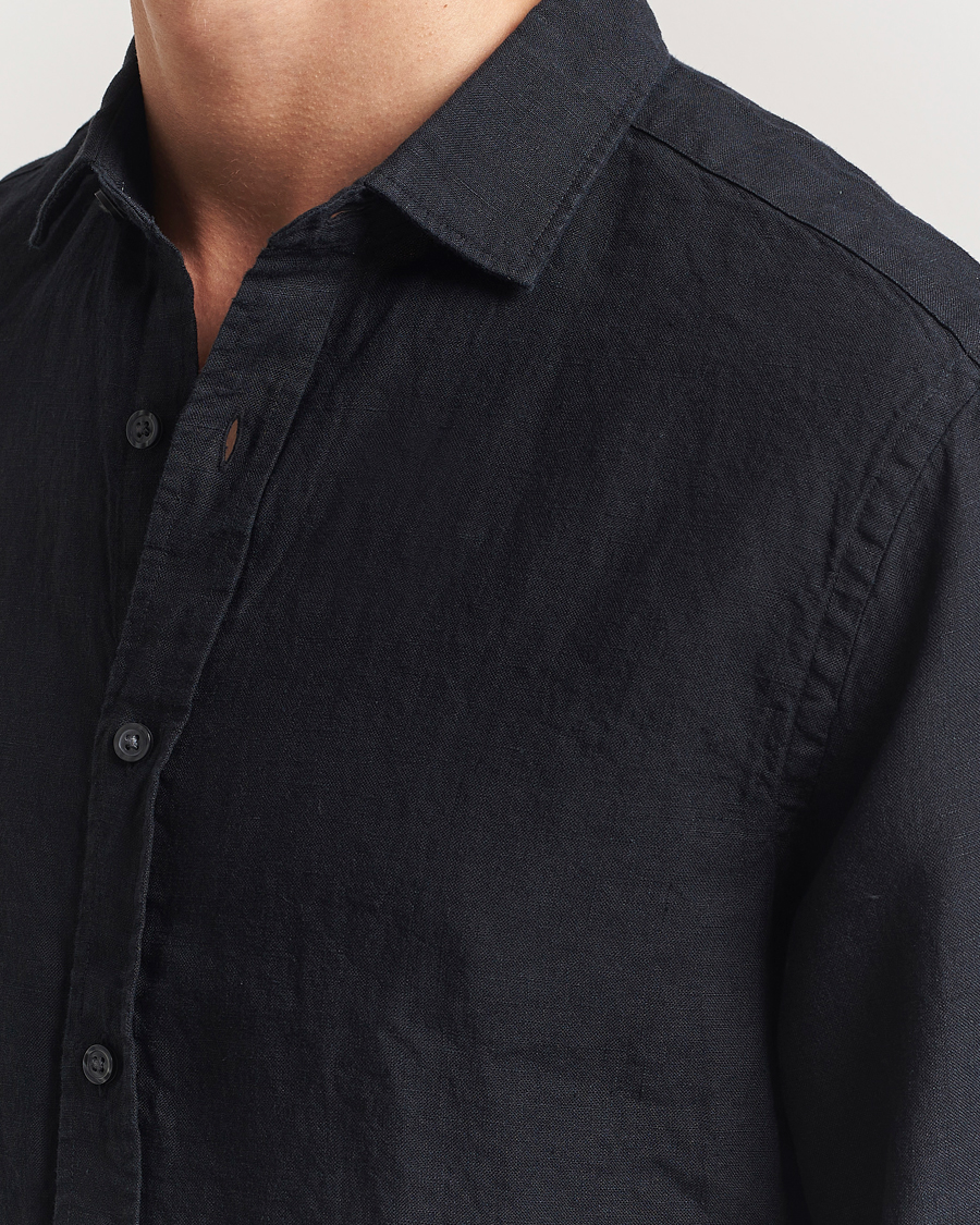 Mies | Kauluspaidat | Charles Tyrwhitt | Pure Linen Slim Fit Shirt Black