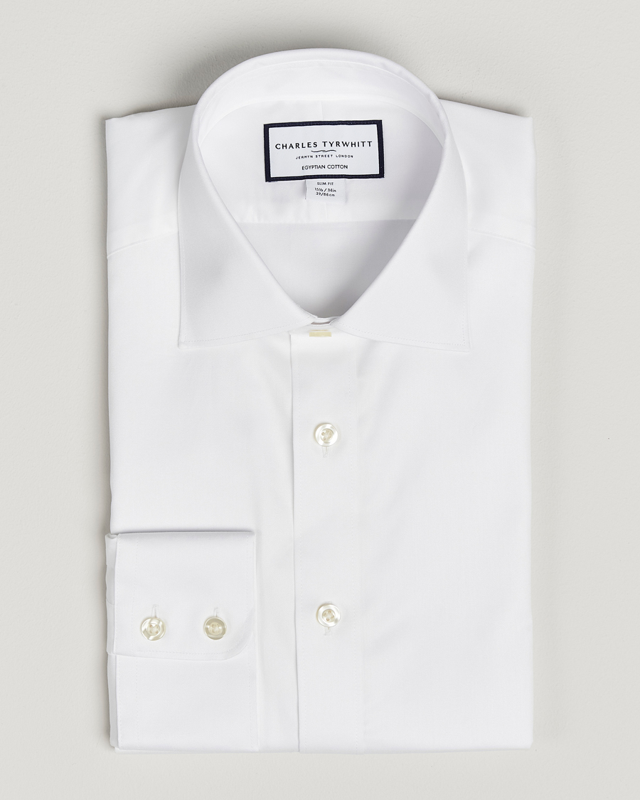 Mies | Kauluspaidat | Charles Tyrwhitt | Egyptian Cotton Twill Shirt White