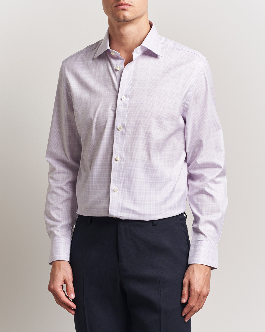 Mies | Kauluspaidat | Charles Tyrwhitt | Egyptian Cotton Pow Check Shirt Lavender