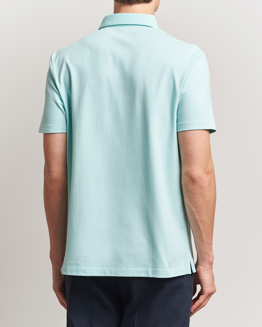 Mies | Pikeet | Charles Tyrwhitt | Short Sleeve Cotton Pique Polo Aqua