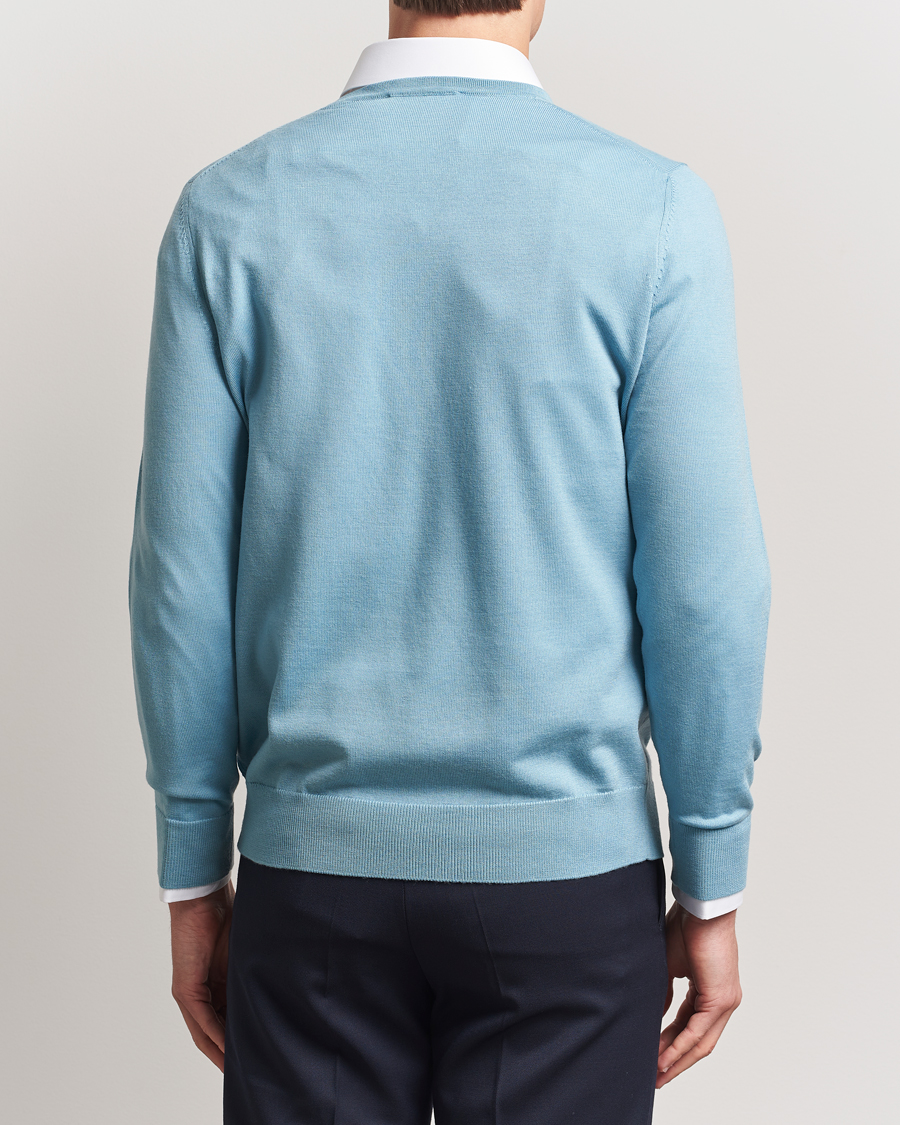 Mies | Puserot | Charles Tyrwhitt | Pure Merino V-Neck Jumper Aqua Green