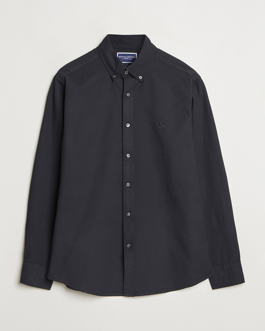 Mies | Kauluspaidat | Charles Tyrwhitt | Button Down Stretch Oxford Shirt Black