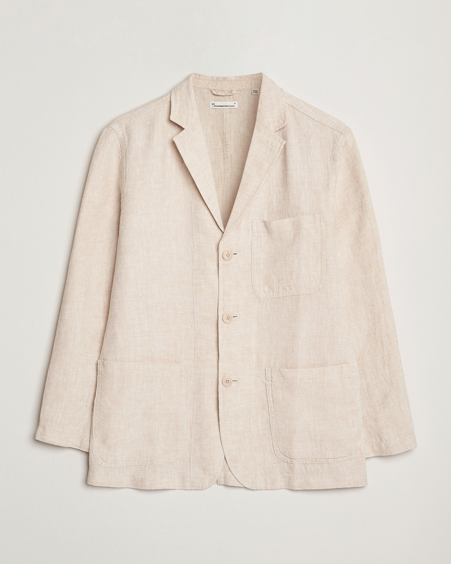 Mies | Pikkutakit | KnowledgeCotton Apparel | Linen Blazer Light Feather Grey