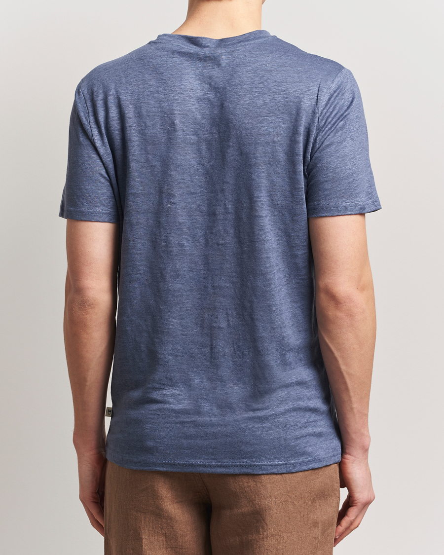 Mies | T-paidat | KnowledgeCotton Apparel | Organic Linen T-Shirt Vintage Indigo