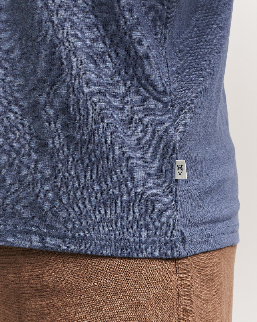 Mies | T-paidat | KnowledgeCotton Apparel | Organic Linen T-Shirt Vintage Indigo