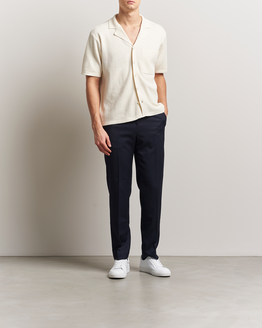 Mies | Kauluspaidat | KnowledgeCotton Apparel | Knitted Short Sleeve Shirt Eggret