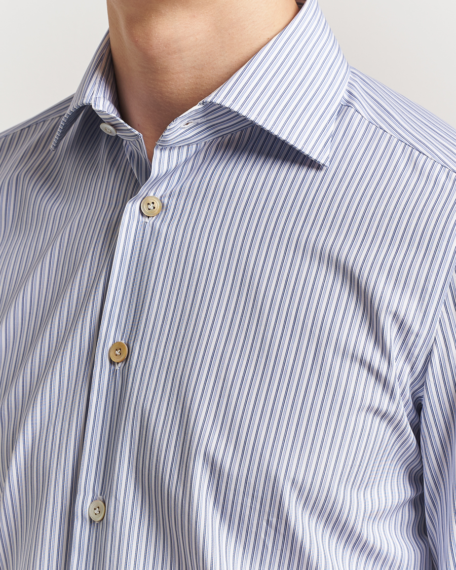 Mies | Kauluspaidat | Kiton | Slim Fit Dress Shirt Light Blue Stripe