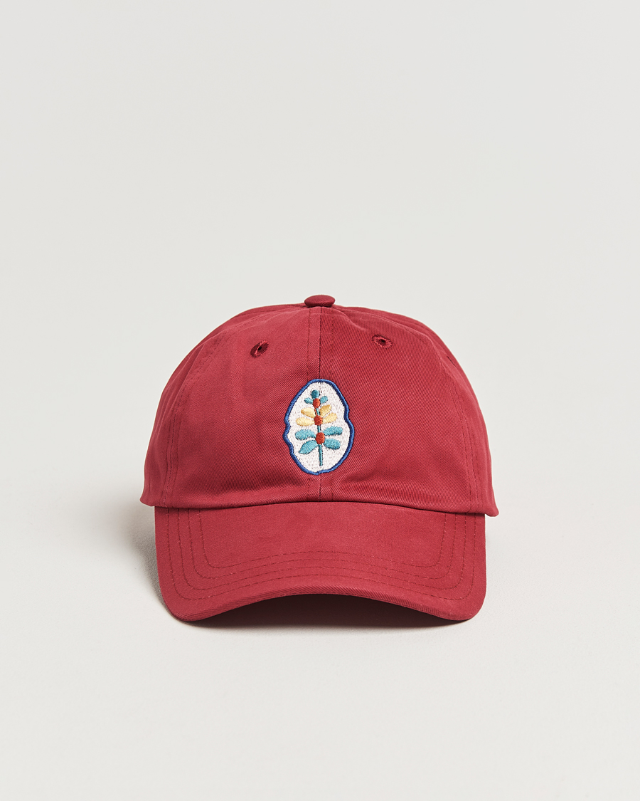 Mies | Drake's Stem Flower Baseball Cap Maroon | Drake's | Stem Flower Baseball Cap Maroon