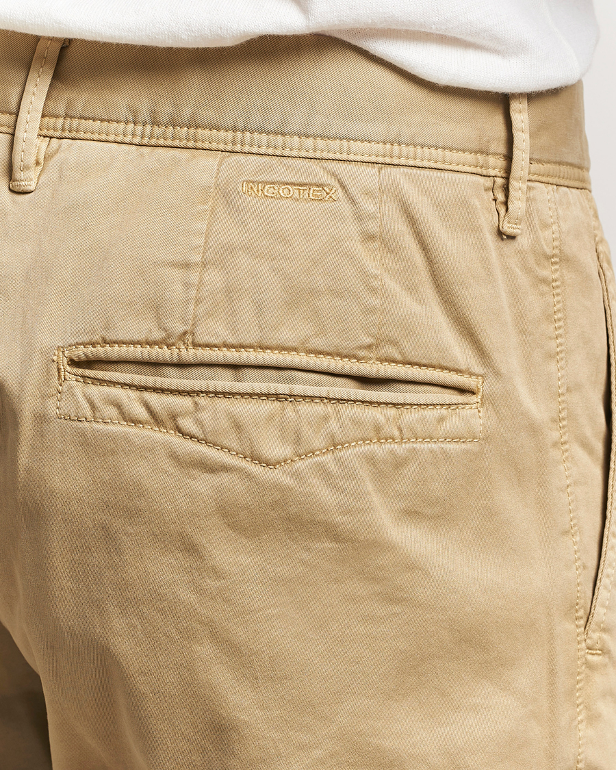 Mies | Housut | Incotex | Slim Fit Garment Dyed Slacks Beige
