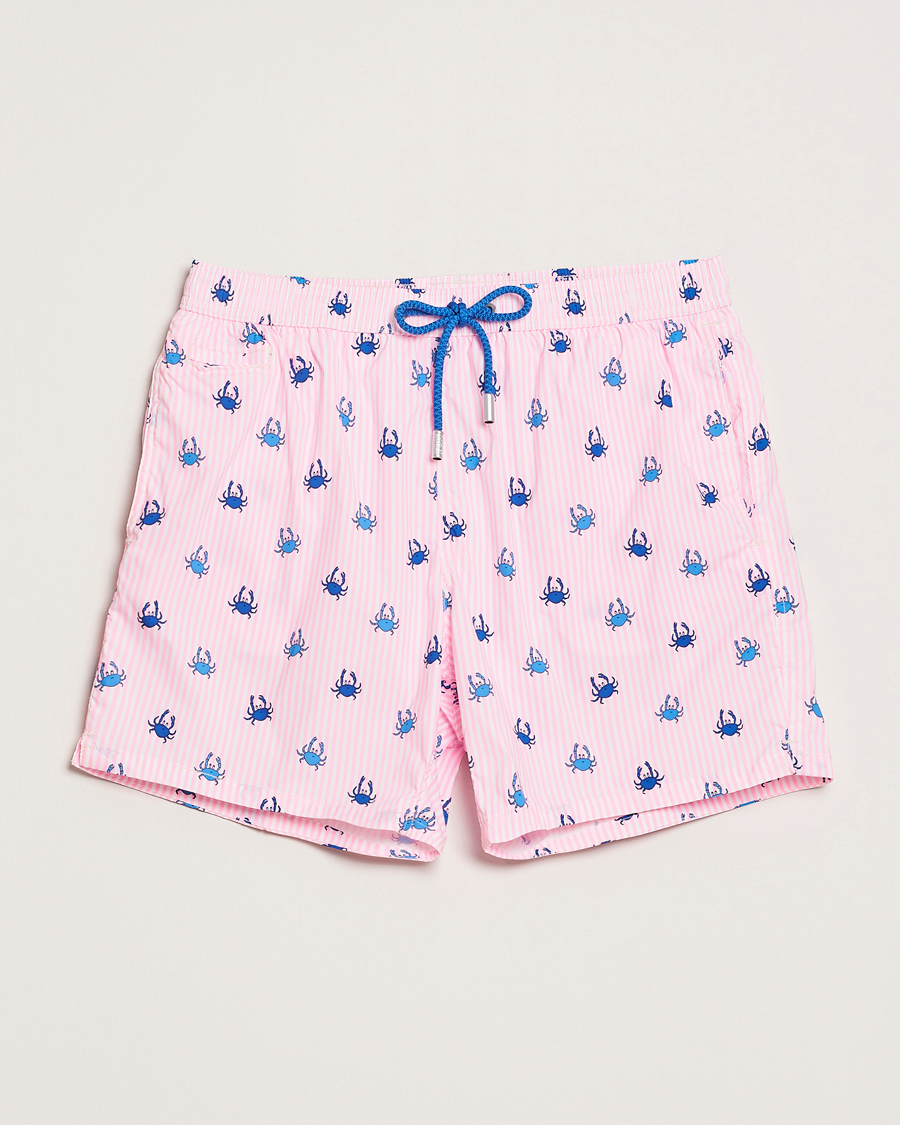 Mies | Uimahousut | MC2 Saint Barth | Printed Nylon Swim Shorts Pink Crabs Stripes