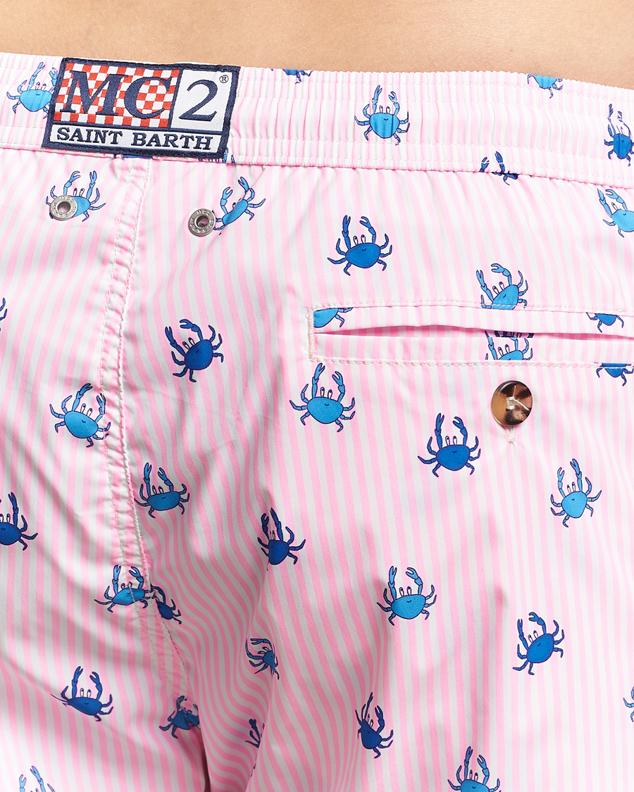 Mies | Uimahousut | MC2 Saint Barth | Printed Nylon Swim Shorts Pink Crabs Stripes