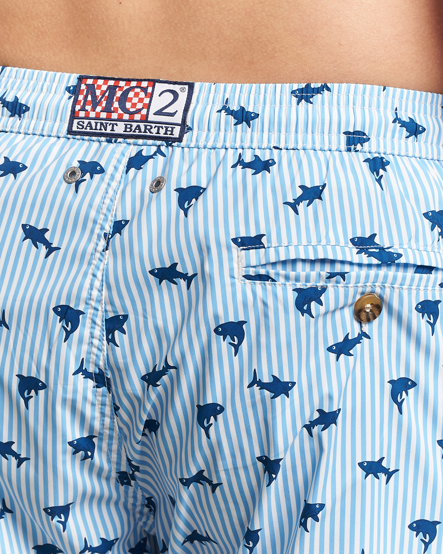 Mies | Uimahousut | MC2 Saint Barth | Printed Swim Shorts Blue Shark Trouble Stripes