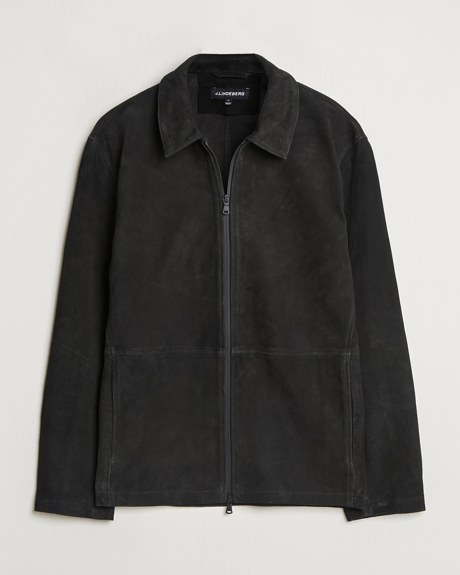 Mies | Takit | J.Lindeberg | Jonah Suede Overshirt Black