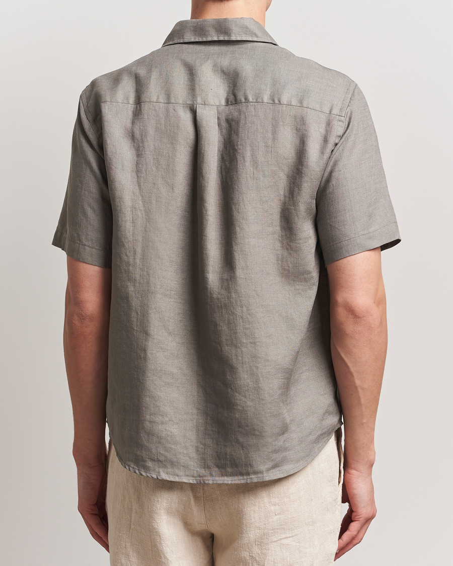 Mies | Kauluspaidat | Colorful Standard | Garment Dyed Linen Short Sleeve Shirt Dusty Olive
