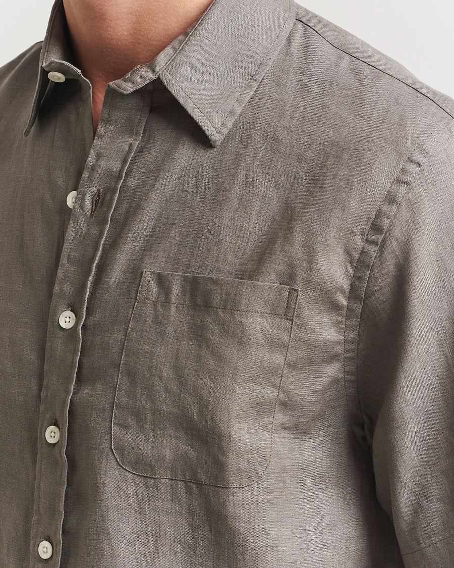 Mies | Kauluspaidat | Colorful Standard | Garment Dyed Linen Short Sleeve Shirt Dusty Olive