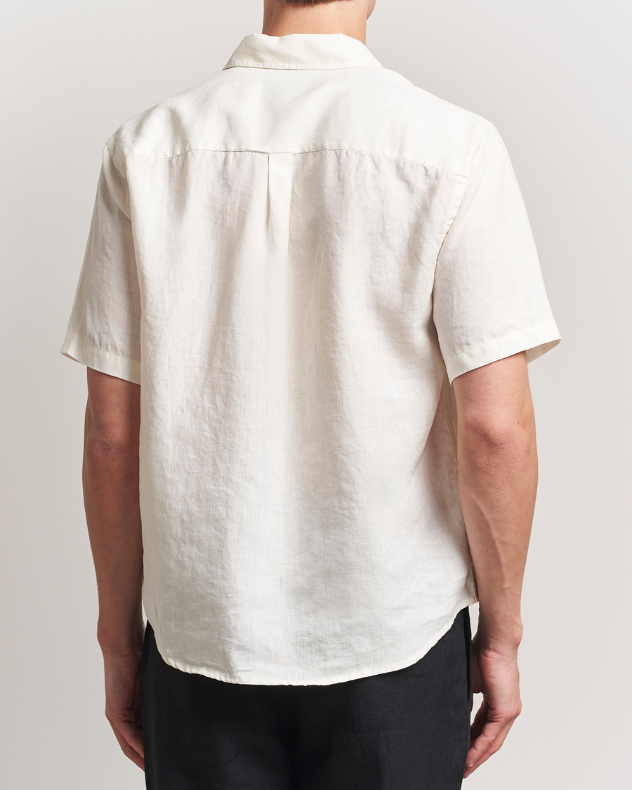 Mies | Kauluspaidat | Colorful Standard | Garment Dyed Linen Short Sleeve Shirt Ivory White
