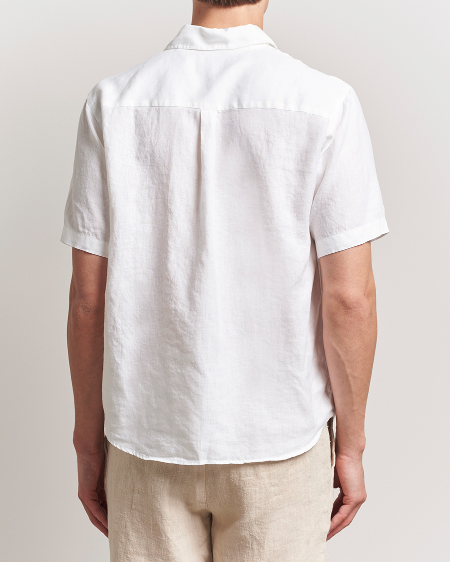 Mies | Kauluspaidat | Colorful Standard | Garment Dyed Linen Short Sleeve Shirt Optical White