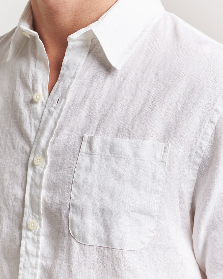 Mies | Kauluspaidat | Colorful Standard | Garment Dyed Linen Short Sleeve Shirt Optical White