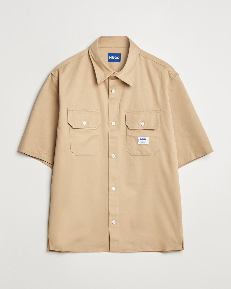 Mies | Kauluspaidat | HUGO | Ekyno Short Sleeve Shirt Medium Beige
