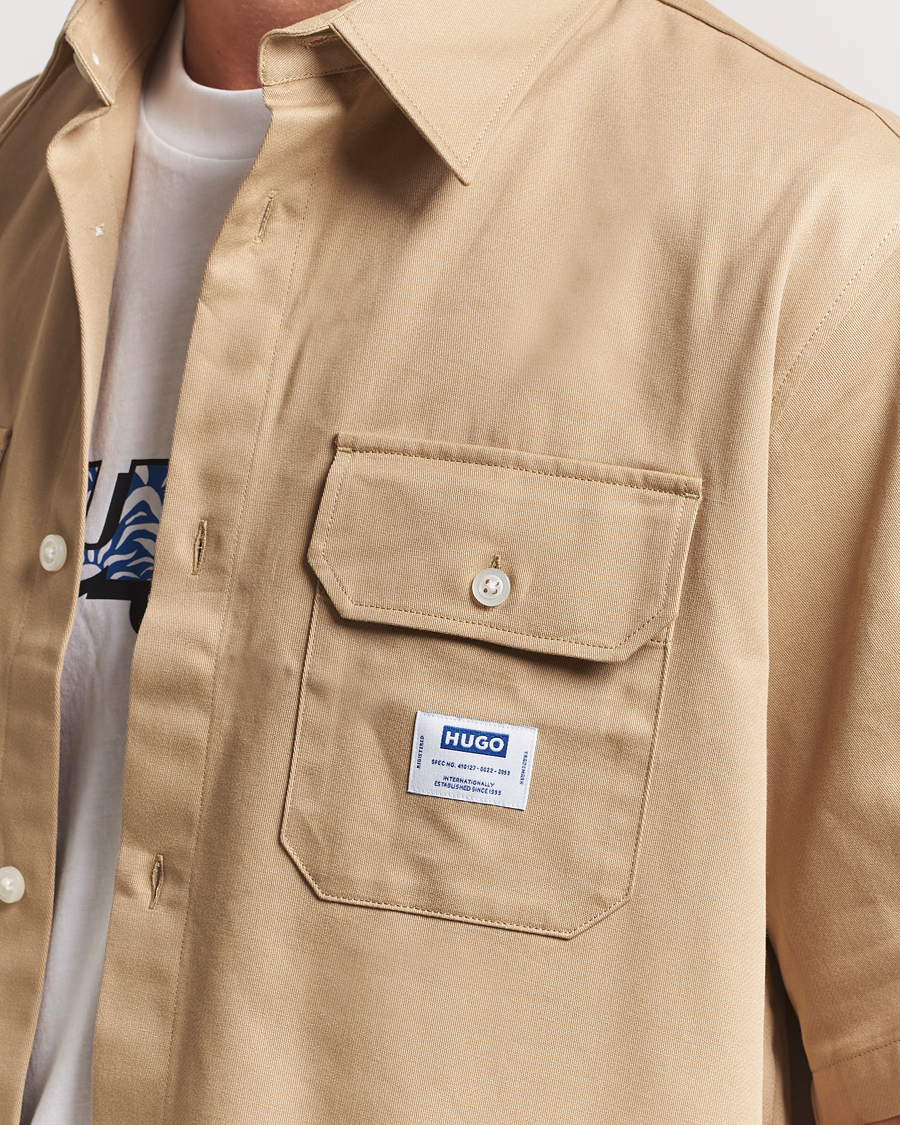 Mies | Kauluspaidat | HUGO | Ekyno Short Sleeve Shirt Medium Beige