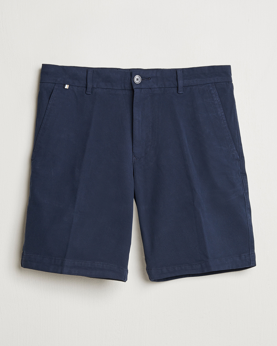 Mies | Shortsit | BOSS BLACK | Slice Structured Cotton Shorts Dark Blue