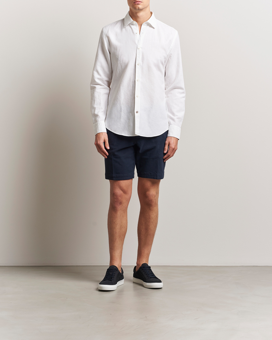 Mies | Shortsit | BOSS BLACK | Slice Structured Cotton Shorts Dark Blue