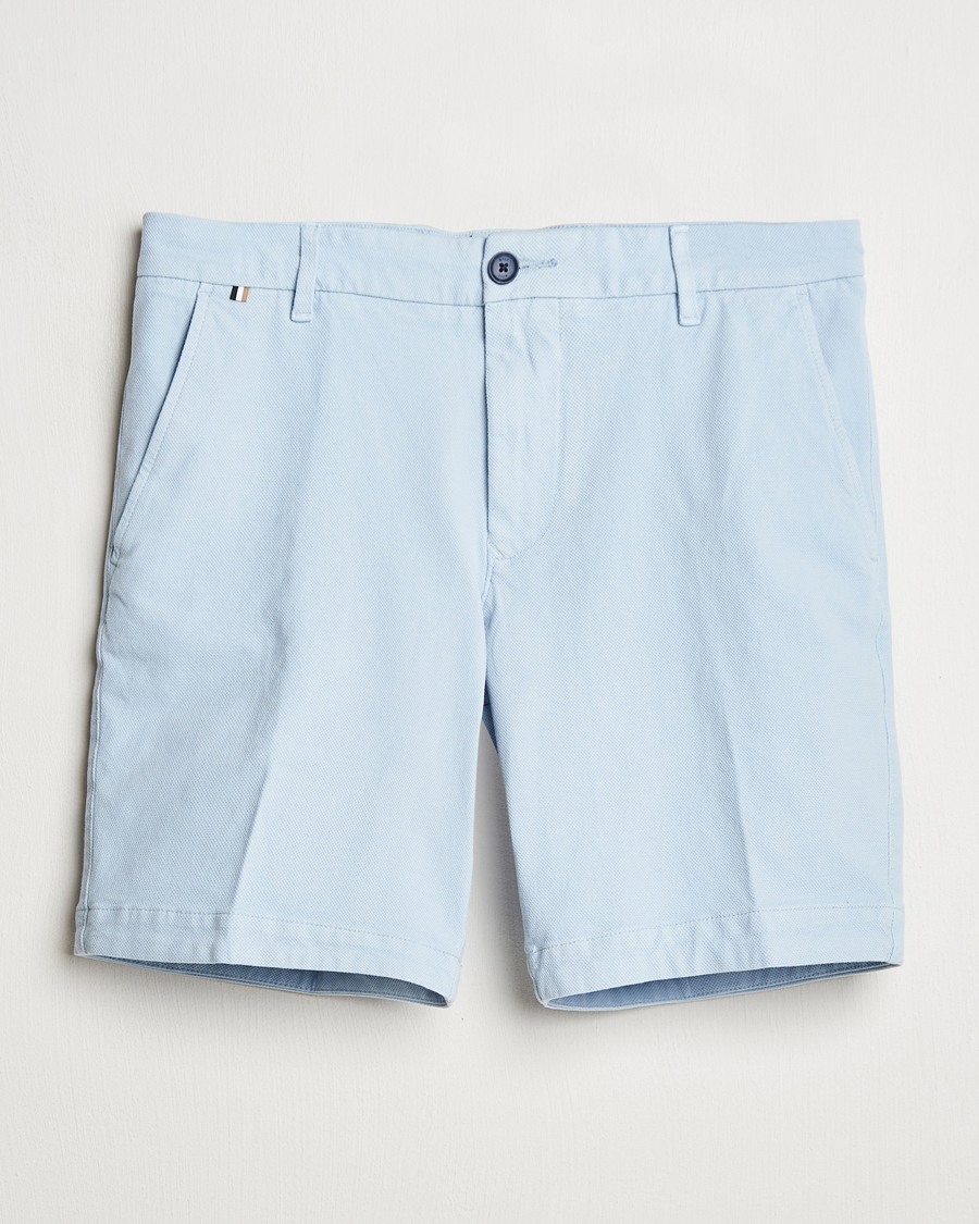 Mies | Shortsit | BOSS BLACK | Slice Structured Cotton Shorts Light Blue