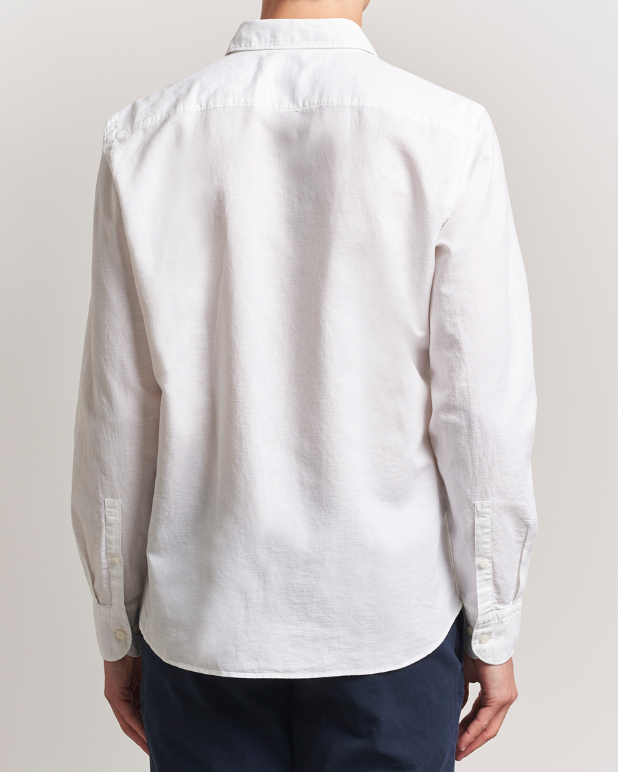 Mies | Kauluspaidat | BOSS BLACK | Hal Cotton/Linen Contrast Shirt White