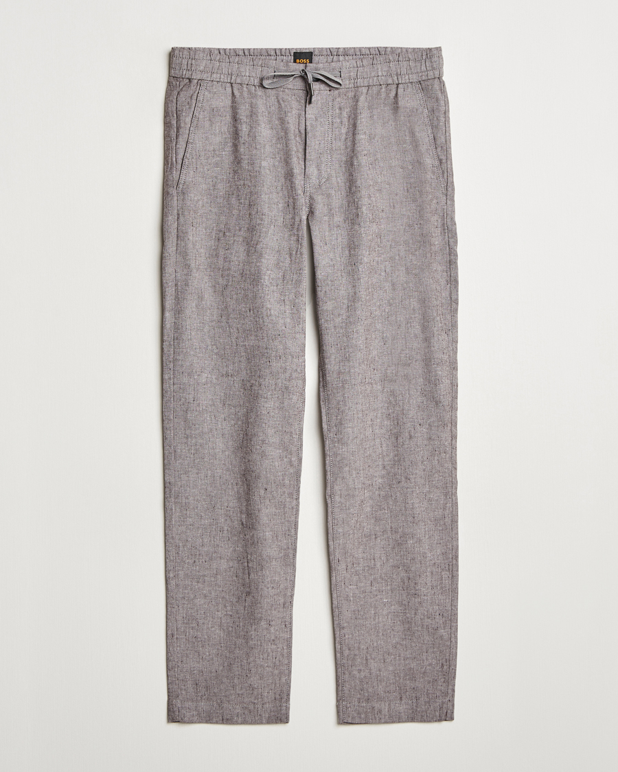 Mies | Housut | BOSS ORANGE | Sanderson Linen Pants Open Brown