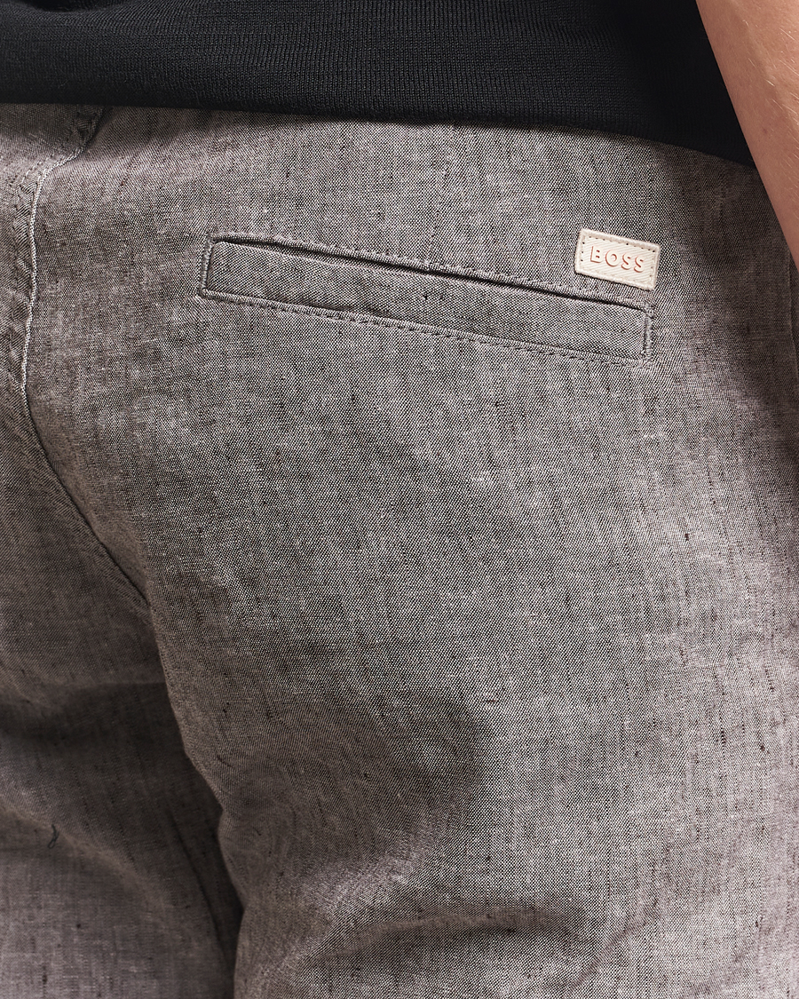 Mies | Housut | BOSS ORANGE | Sanderson Linen Pants Open Brown