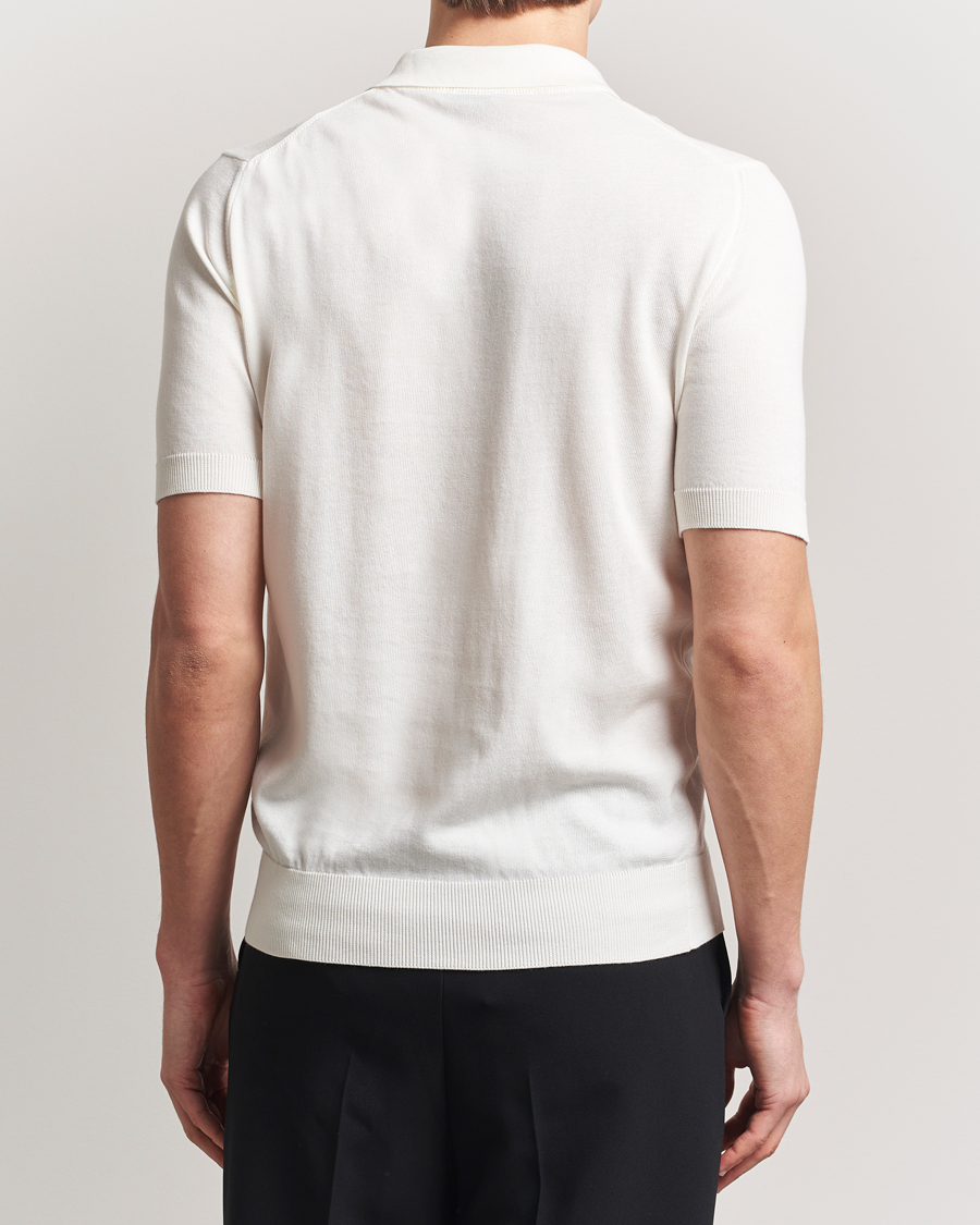 Mies | Pikeet | Morgano | Knitted Organic Cotton Polo White