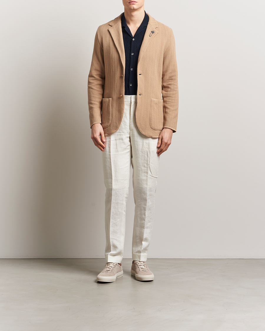 Mies | Pikkutakit | Lardini | Knitted Cotton Structured Blazer Beige