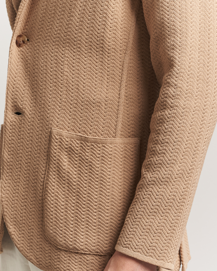 Mies | Pikkutakit | Lardini | Knitted Cotton Structured Blazer Beige