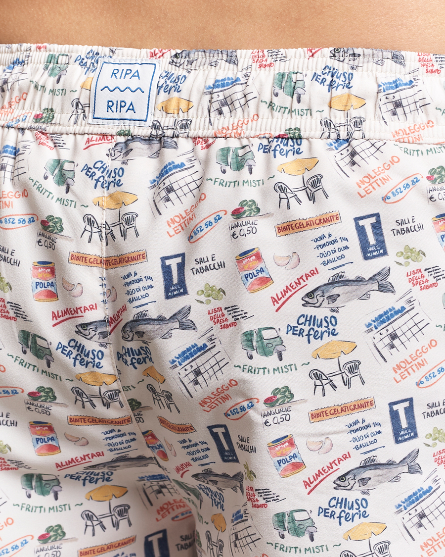 Mies | Uimahousut | Ripa Ripa | Printed Swimshorts Off White