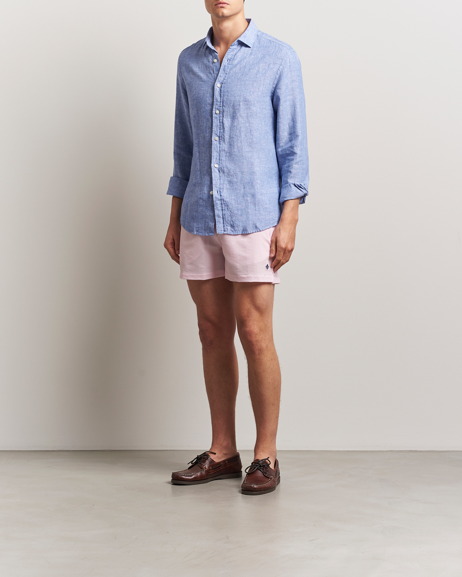 Mies | Uimahousut | Morris | Seersucker Bathing Trunks Light Pink