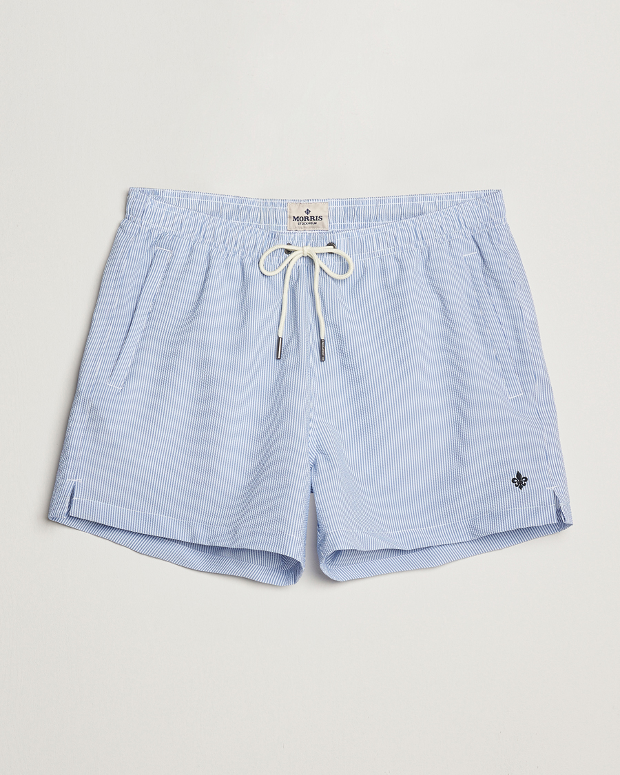 Mies | Uimahousut | Morris | Seersucker Bathing Trunks Light Blue