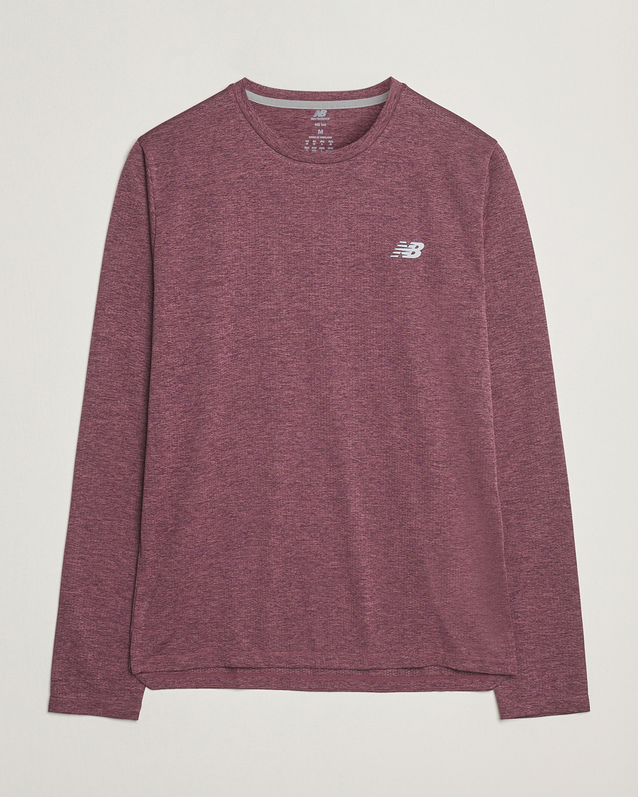 Mies | T-paidat | New Balance Running | Athletics Run Long Sleeve T-Shirt Faded Plum