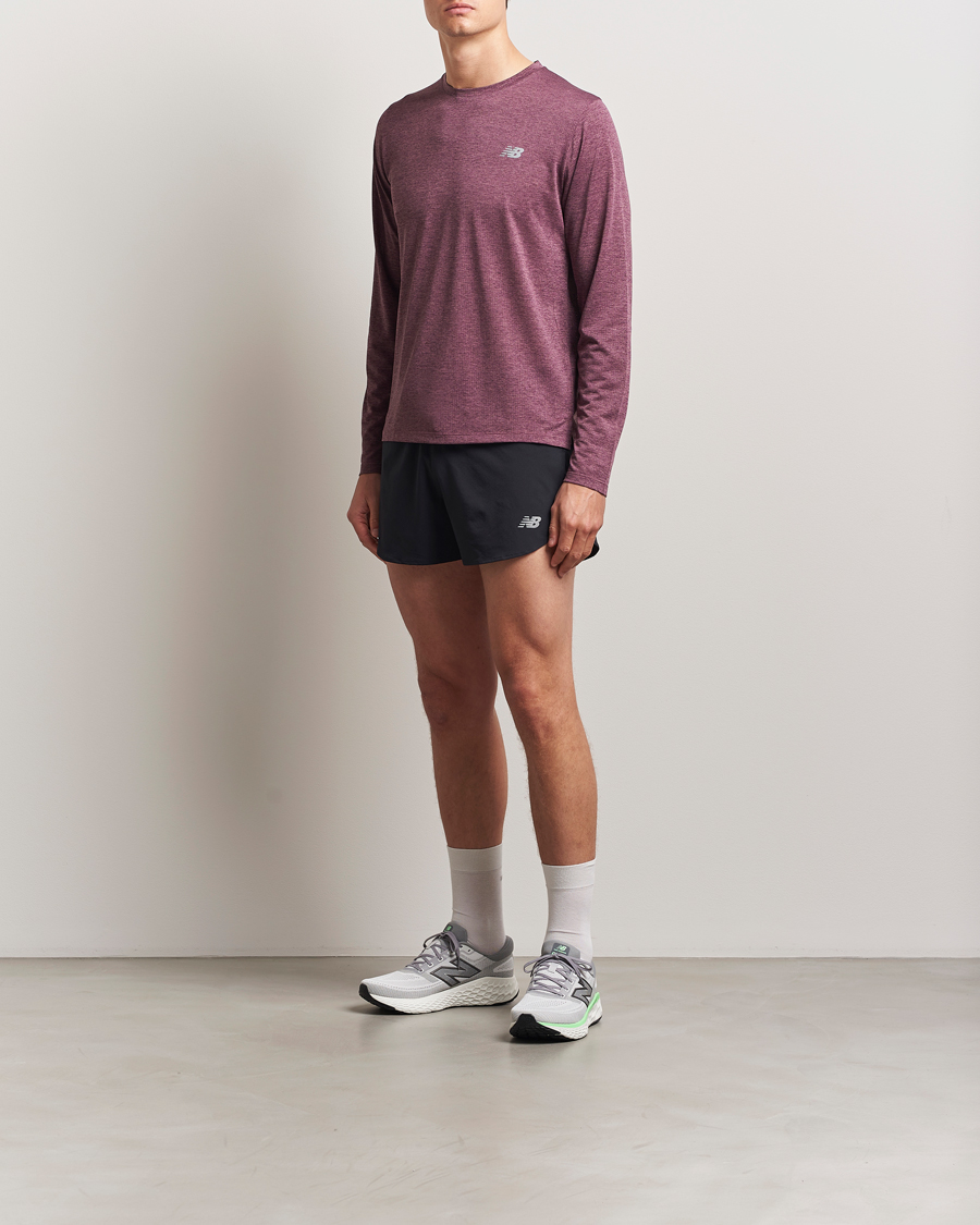 Mies | T-paidat | New Balance Running | Athletics Run Long Sleeve T-Shirt Faded Plum