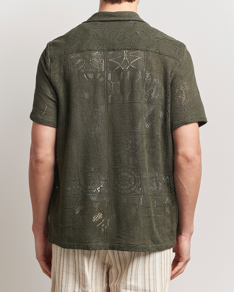 Mies | Kauluspaidat | LES DEUX | Hector Lace Short Sleeve Shirt Green