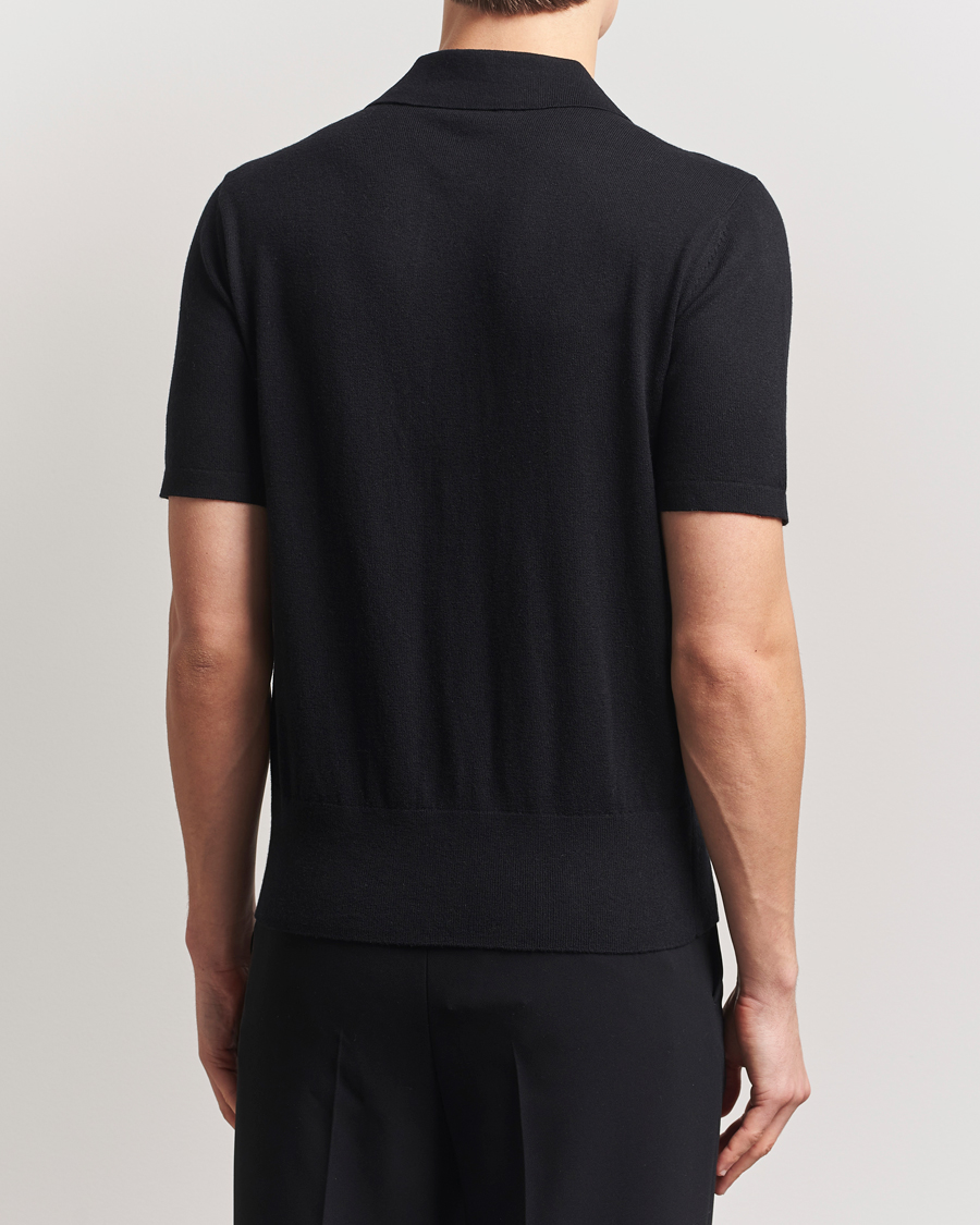 Mies | Kauluspaidat | Tiger of Sweden | Araawen Knitted Short Sleeve Shirt Black