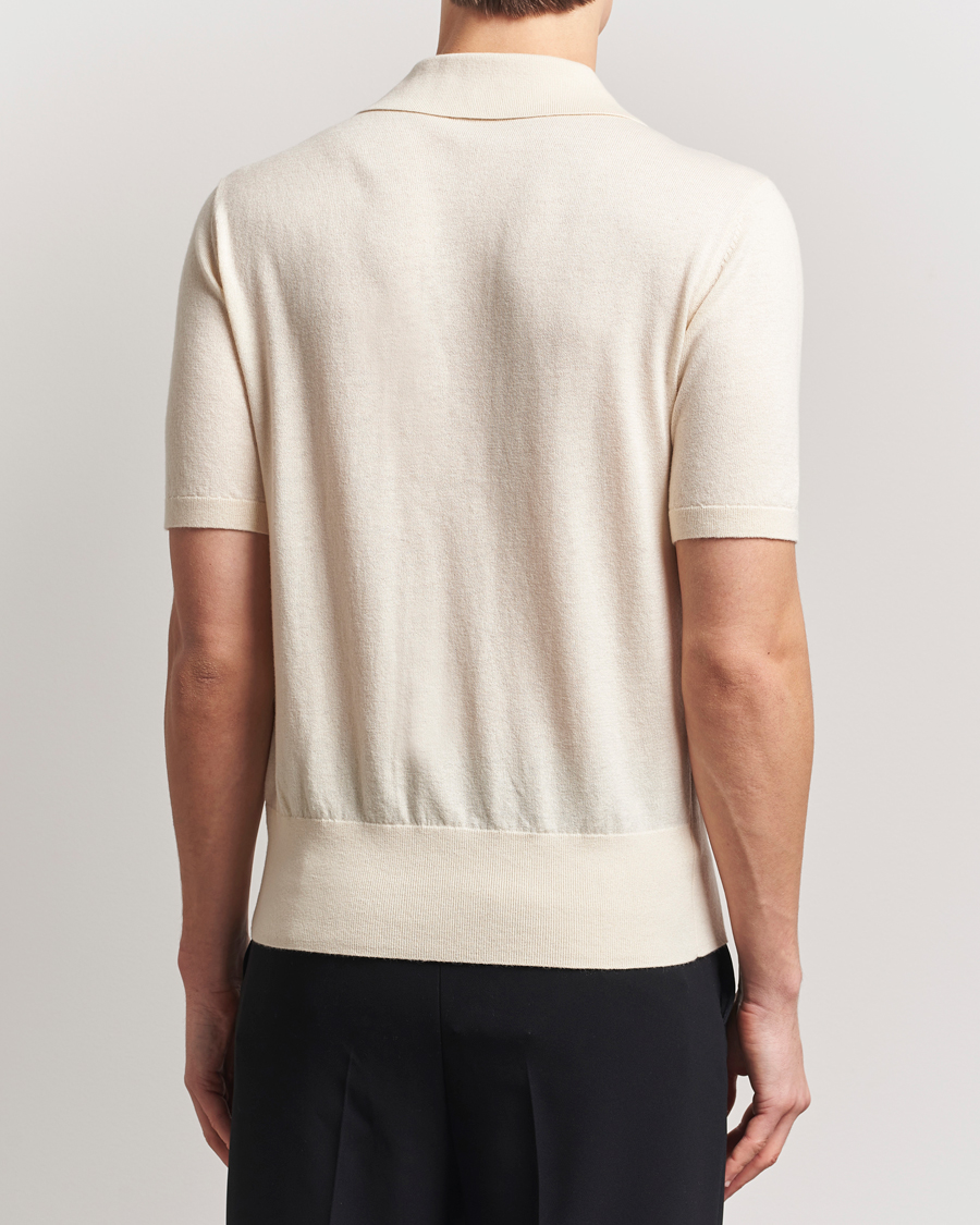 Mies | Kauluspaidat | Tiger of Sweden | Araawen Knitted Short Sleeve Shirt Off White